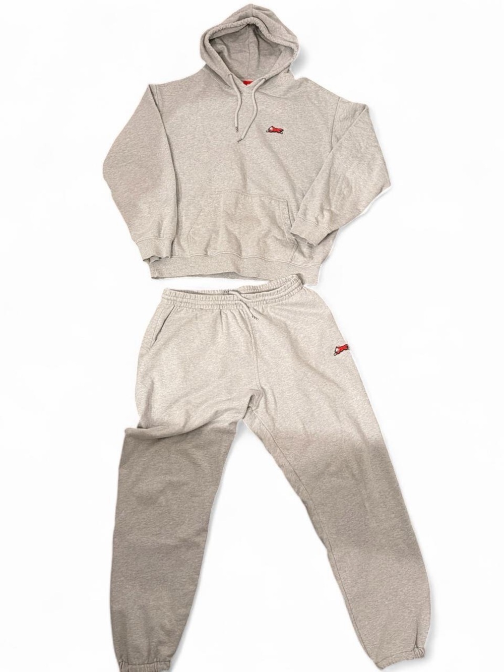 Icecream Cream Neutral Hoodie & Joggers Set with Red Logo